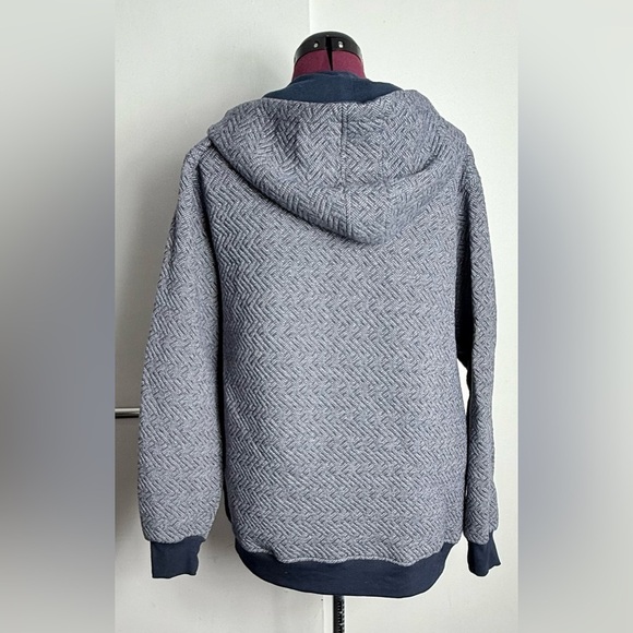 Navy and Gray Zip-Up Hoodie - Picture 2 of 6